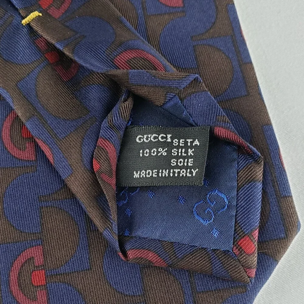Gucci Blue Silk Mens Tie 3.5
